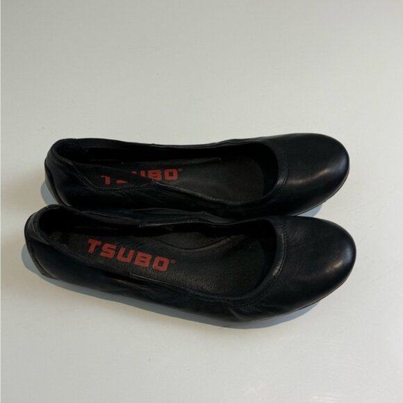TSUBO Women's Black LEATHER Ballet Flats Size 8 - Picture 2 of 8